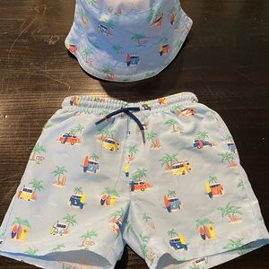 Mayoral Vintage 2-piece Swim Trunks w Hat boys 18M